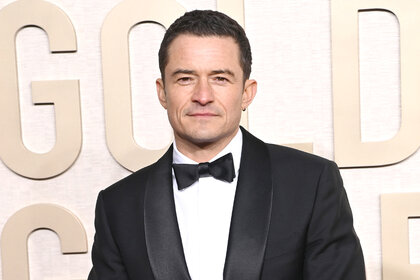 Orlando Bloom on the red carpet at the 2024 Golden Globe Awards