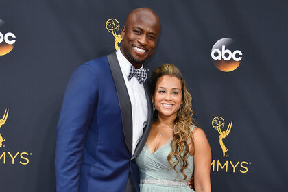 Akbar Gbaja-Biamila and Chrystal Gbaja-Biamila attend the 68th Annual Primetime Emmy Awards