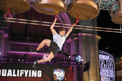 Caleb Bergstrom during his run on American Ninja Warrior Episode 1601/02