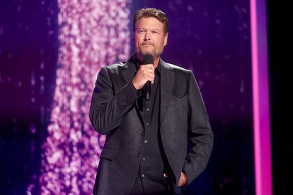 Blake Shelton on stage at the Academy Of Country Music Awards