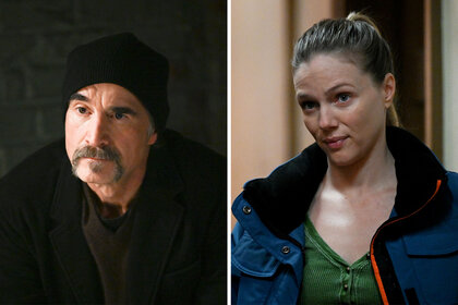 Split of Elias Koteas as Olinsky and Tracy Spiridakos as Hailey Upton