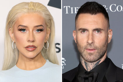 A split of Christina Aguilera and Adam Levine