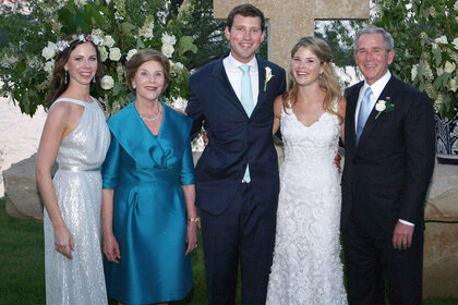 Jenna Bush Hager at her wedding with her family and new husband