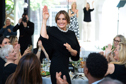 Mariska Hargitay waves while walking onstage at Variety Power Of Women New York