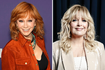 A split of Reba Mcentire and Melissa Peterman