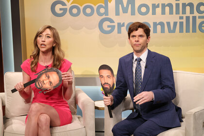 Heidi Gardner and Mikey Day during a sketch on snl episode 1862