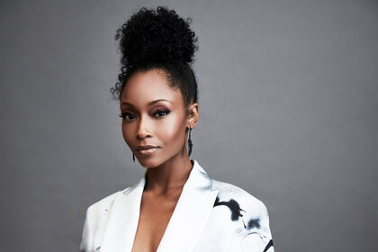 Closeup of Yaya DaCosta in a promotional image for "Chicago Med"