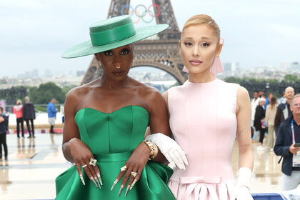 Cynthia Erivo and Ariana Grande attend the 2024 Olympics opening ceremony