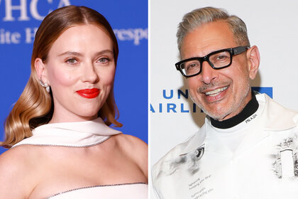 A split of Scarlett Johansson and Jeff Goldblum