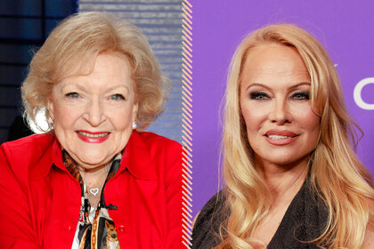 A split of Betty White and Pamela Anderson.