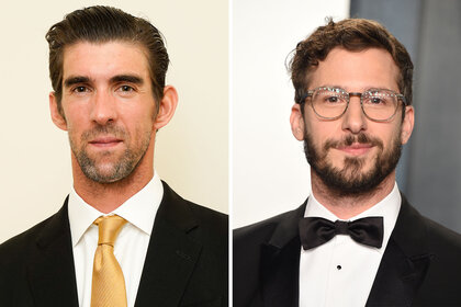 Split of Michael Phelps and Andy Samberg