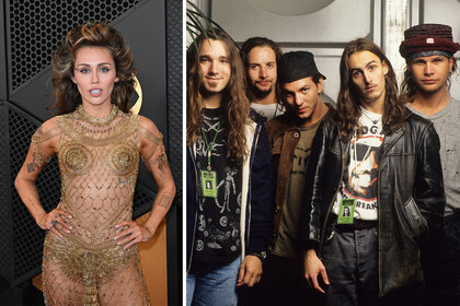 Split of Miley Cyrus and Pearl Jam