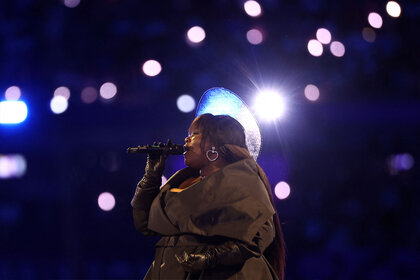 Yseult performs during the closing ceremony of the Paris 2024 Olympic Games