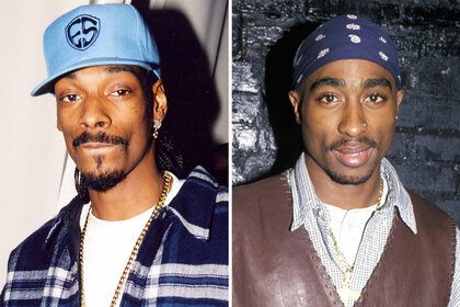 A split of Snoop Dogg and Tupac