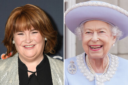 A split of singer Susan Boyle and Queen Elizabeth II