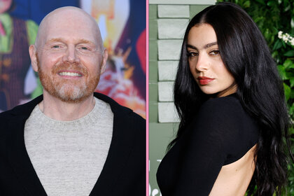 A split featuring Bill Burr and Charli XCX.