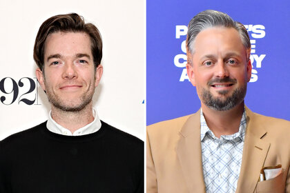 A split of John Mulaney and Nate Bargatze