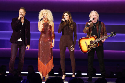 Jimi Westbrook, Kimberly Schlapman, Karen Fairchild and Phillip Sweet of Little Big Town perform onstage.