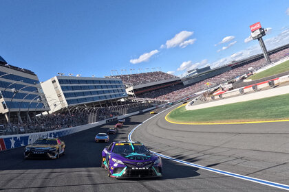 drivers on the race way during the 2023 NASCAR Cup Series Bank of America ROVAL 400