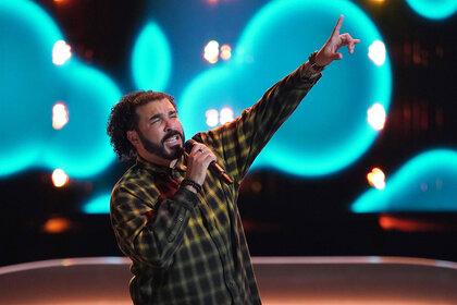 Adam Bohanan performs onstage during The Voice Season 26 Episode 3