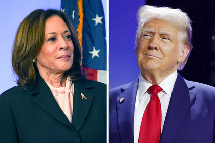 A split of Kamala Harris and Donald Trump