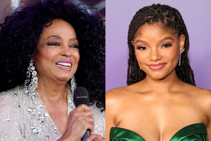 A split of Halle Bailey and Diana Ross.