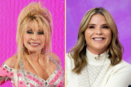 A split featuring Dolly Parton and Jenna Bush.