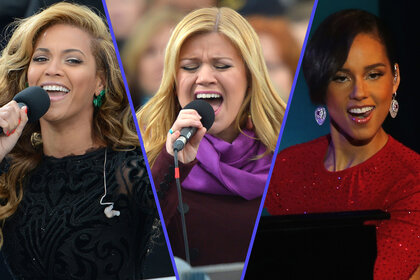 A split featuring Beyonce, Kelly Clarkson, and Alicia Keys.