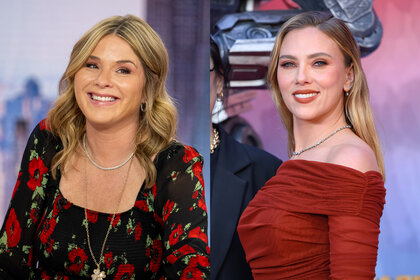 A split featuring Jenna Bush Hager and Scarlett Johansson.