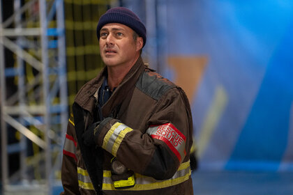 Kelly Severide in his fire gear on Chicago Fire Season 13, Episode 13