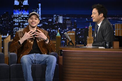 Pete Davidson speaks with his hands on The Tonight Show Starring Jimmy Fallon Episode 2088.