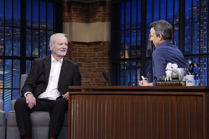 Bill Murray speaks with host Seth Meyers on Late Night With Seth Meyers Episode 1625.