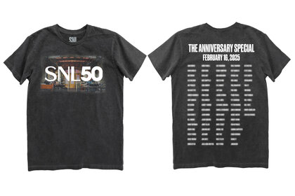 2 views of the SNL 50 The Anniversary Show Concert Tee