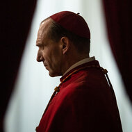 Ralph Fiennes stars as Cardinal Lawrence in director Edward Berger's CONCLAVE.