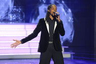 Landau Eugene Murphy Jr. performing on the America's Got Talent stage.