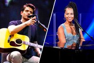 Split images of John Mayer and Alicia Keys.