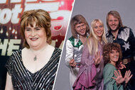 Split image of Susan Boyle and ABBA