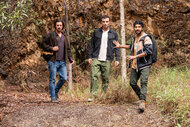 Gavin Lucas and Scott walk through woods on Episode 302 of La Brea