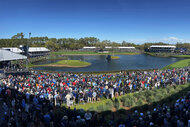 A view of the 17th hole at the players championship