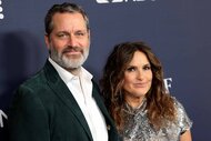 Peter Hermann and Mariska Hargitay pose together.