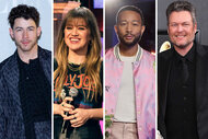 Split of Nick Jonas, Kelly Clarkson, John Legend, and Blake Shelton