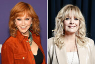 A split of Reba Mcentire and Melissa Peterman