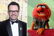 Split of Bill Hader and Animal the muppet