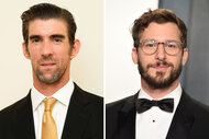 Split of Michael Phelps and Andy Samberg