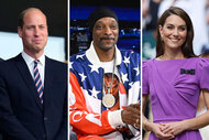 Split of Prince William, Snoop Dogg, and Princess Catherine