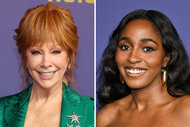 A split of Reba McEntire and Ayo Edebiri at the 2024 emmy awards