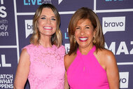 Savannah Guthrie and Hoda Kotb pose together at Watch What Happens Live With Andy Cohen