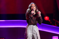 Kiara Vega performs onstage during The Voice, Season 26 Episode 1.