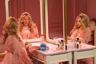 Ariana Grande, Chloe Fineman, and Dana Carvey perform as Jennifer Coolidge during Saturday Night Live Season 50, Episode 3.