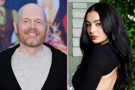 A split featuring Bill Burr and Charli XCX.